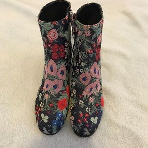 Indigo Rd Embroidered Floral Ankle Boots